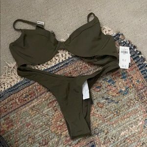 Abercrombie and Fitch dark green bikini set
